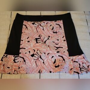 STELLA PARKER SPORT Tropical Leaf Print Women's Skort M